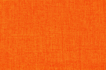 Orange linen fabric cloth texture background, seamless pattern of natural textile.