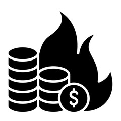 Debt icon in glyph style