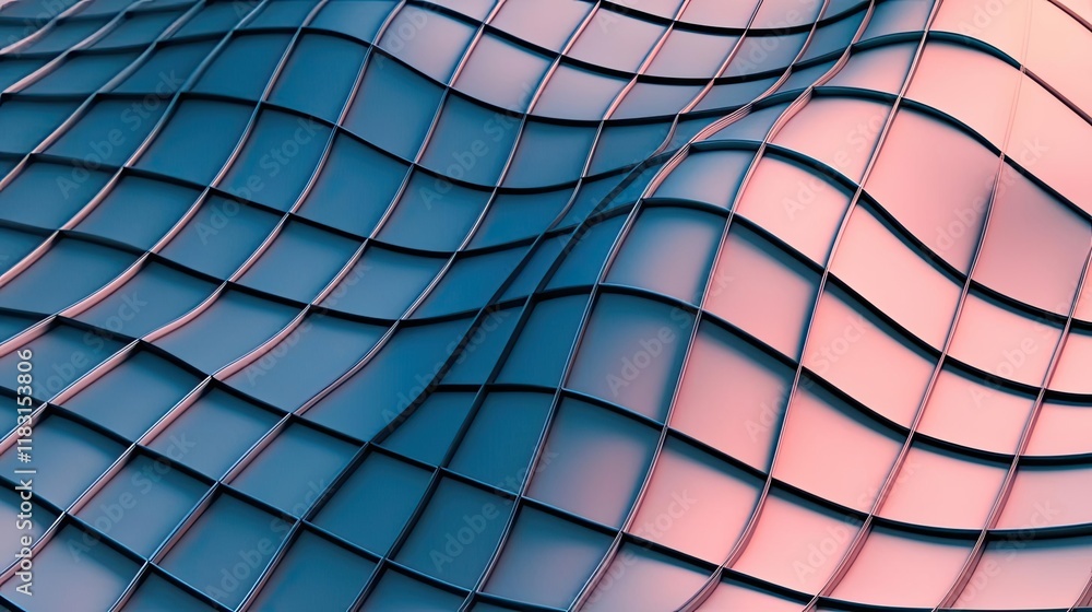 Aufkleber Matrix abstract background idea. Abstract waves in soft colors create a visually appealing modern design element.