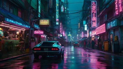 Fototapeta premium city street at night