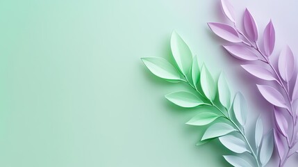 Watercolor abstract background concept. Delicate pastel leaves creating a serene and calming background in subtle hues.
