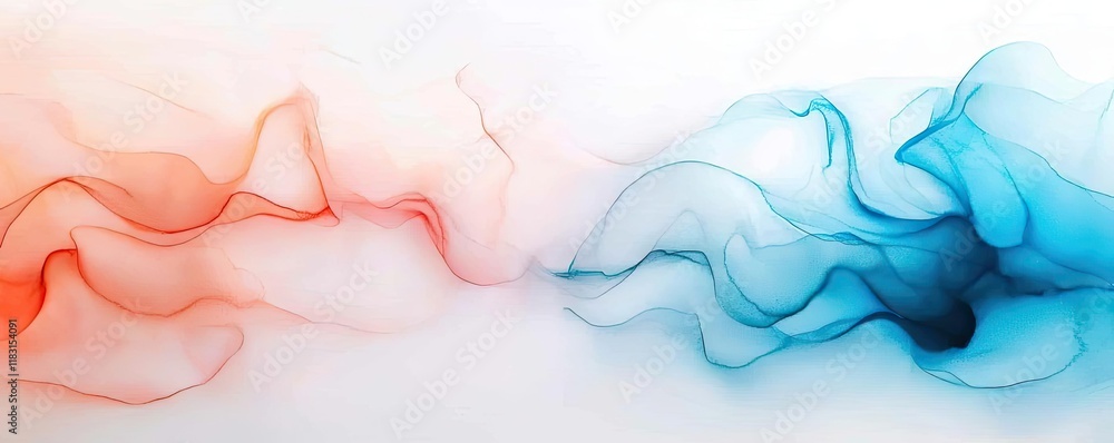Poster watercolor abstract background concept. abstract colorful smoke texture with flowing curves and deli