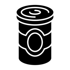 Canned food icon in glyph style