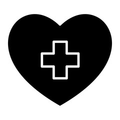 Obraz premium Medical insurance icon in glyph style