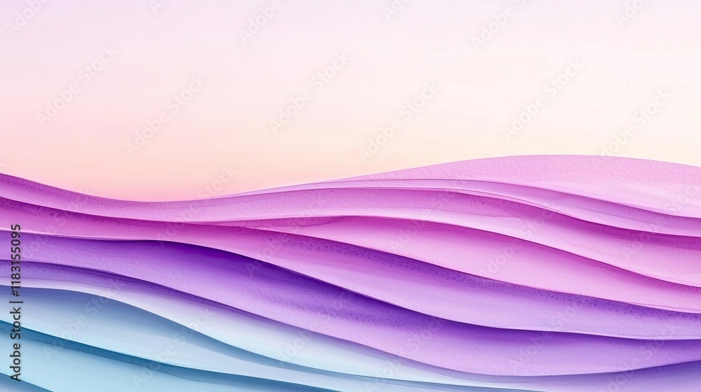 Aufkleber Watercolor abstract background concept. A stunning abstract wave pattern with soft pastel colors creating a serene atmosphere.