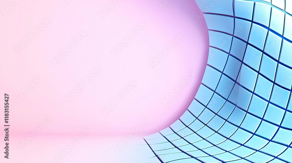 Poster Matrix abstract background idea. A vibrant abstract design featuring smooth curves and a grid pattern in soft colors.
