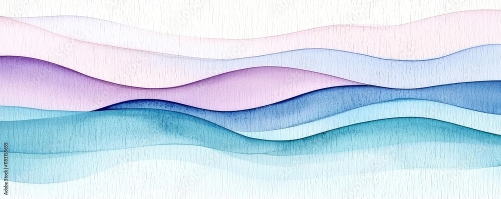 Aufkleber Watercolor abstract background concept. A vibrant abstract wave pattern showcasing calming colors and smooth transitions.