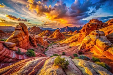 Nevada's Valley of Fire: Fiery sandstone sculptures create a dramatic, unforgettable landscape for stunning photography.