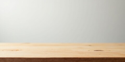 Fototapeta premium Light Wooden Tabletop Against a Neutral Background for Product Display