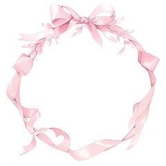 Elegant pink ribbon wreath