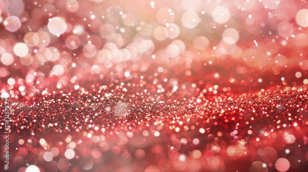 Poster vibrant red glitter shines with a beautiful bokeh effect, adding a celebratory touch suitable for pa