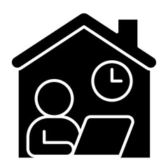 Work from home icon in glyph style