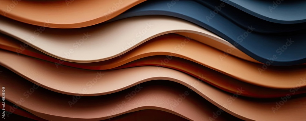 Aufkleber Layer abstract background concept. Stylish layered textures showcasing elegant curves and smooth color transitions.