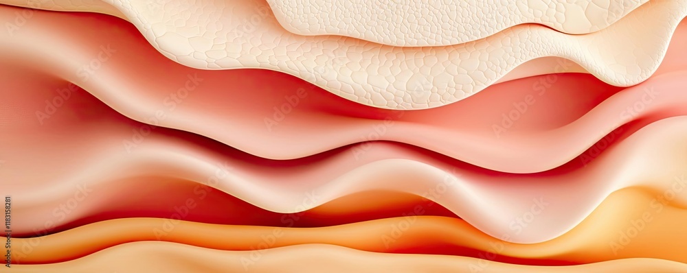 Poster Layer abstract background concept. Abstract layers of soft colors blending seamlessly in a smooth wave pattern.