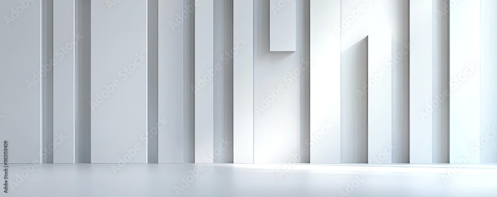 Poster matrix abstract background idea. a minimalist interior space with geometric white walls and serene l