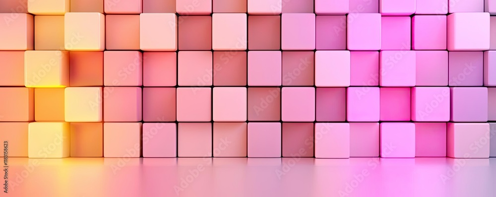 Aufkleber Matrix abstract background idea. Abstract background featuring colorful cubes arranged in a modern design aesthetic.