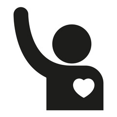 Volunteer icon in glyph style