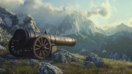 Old cannon on the mountain