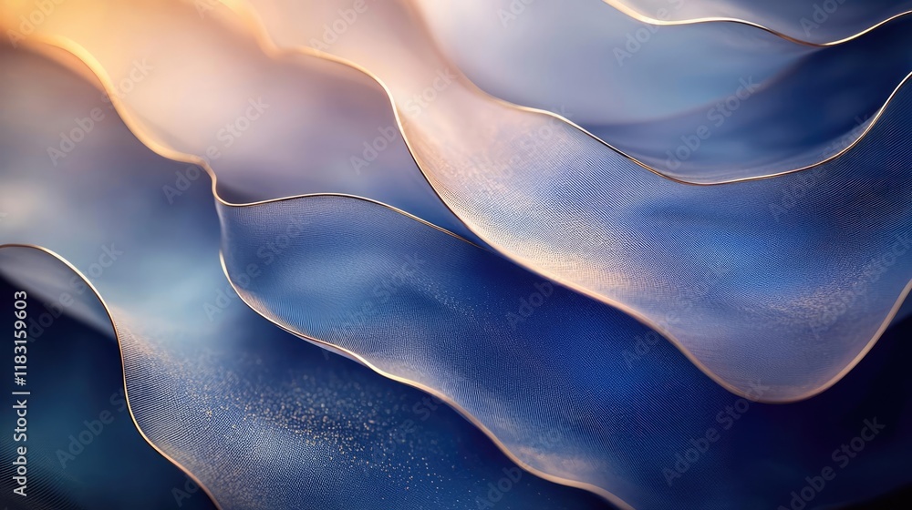 Aufkleber Layer abstract background concept. An abstract wave pattern showcasing swirling colors and smooth textures.