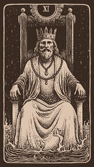 Fototapeta premium Illustration of King David sitting on his throne