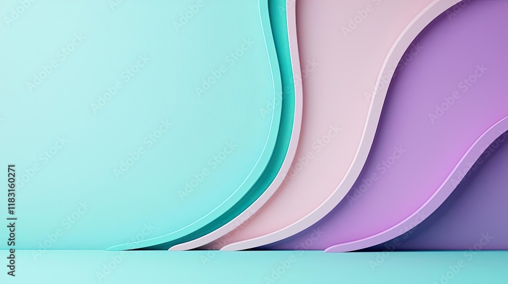 Poster Layer abstract background concept. Colorful abstract curves creating a smooth and modern background design.