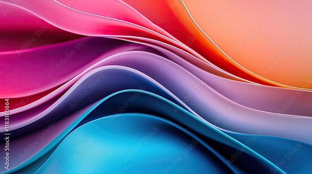 Poster Layer abstract background concept. A vibrant abstract wave design showcasing smooth, flowing colors blending beautifully.