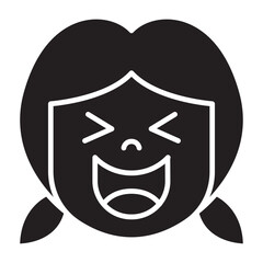 Laughing icon in glyph style
