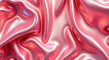 Obraz premium High-resolution stock photo of a processed collage of iridescent fabric with holographic texture, featuring a soft cinematic haze and soft focus. The hazy background enhances its commercial and profes