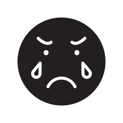 Sad icon in glyph style