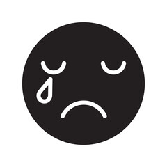 Sad icon in glyph style