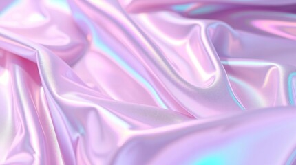 Obraz premium High-resolution stock photo of a processed collage of iridescent fabric with holographic texture, featuring a soft cinematic haze and soft focus. The hazy background enhances its commercial and profes