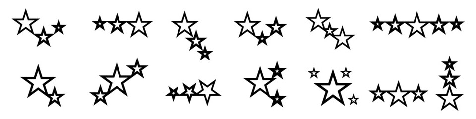 Y2K Aesthetic Sparkling Stars Retro Trendy Minimalistic Abstract Design for Futuristic Digital Graphics, Posters and Illustration Resources