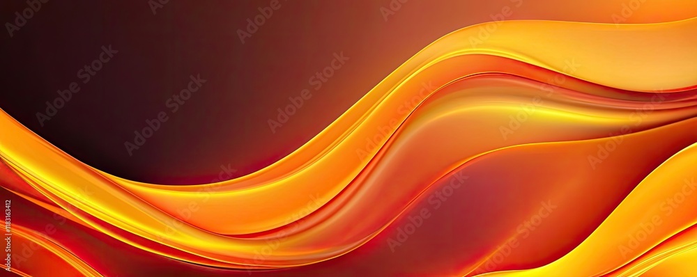 Poster Fire abstract background concept. Vibrant orange waves creating a dynamic and energetic background design.