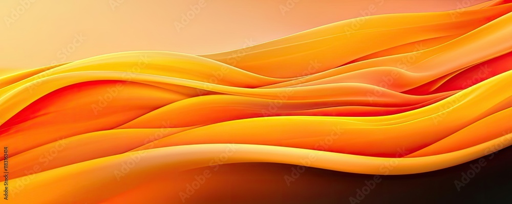 Poster Fire abstract background concept. Vibrant abstract waves of orange create a dynamic and modern visual effect.