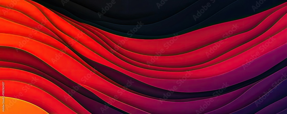 Poster Fire abstract background concept. Vibrant waves of color creating a dynamic abstract background design for your projects.