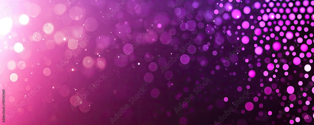 Poster Dots abstract background idea. Vibrant purple bokeh background with soft glowing dots for creative designs and visuals.