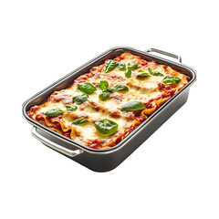 Premium Non-Stick Lasagna Pan with Polished Edges on transparent background