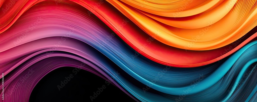 Poster Fire abstract background concept. Colorful wave patterns create a vibrant and dynamic visual experience.