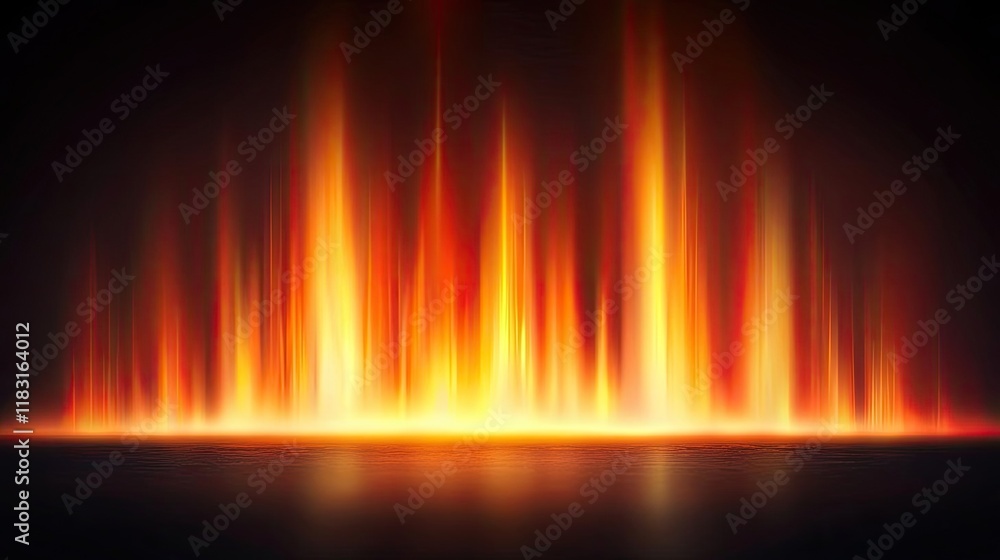 Aufkleber Fire abstract background concept. Dynamic flames creating a captivating display of heat and light against a dark backdrop.