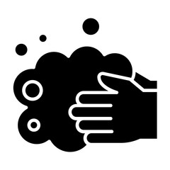 Washing hands icon in glyph style