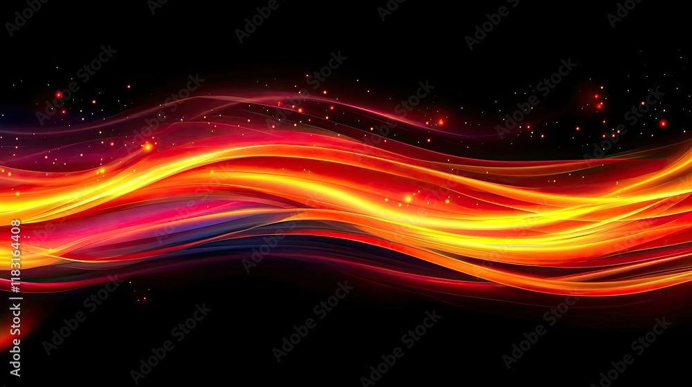 Aufkleber Fire abstract background concept. Vibrant abstract waves of red and orange creating a dynamic and energetic visual.