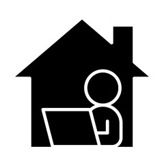 Home office icon in glyph style