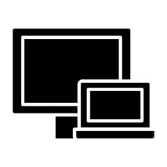 Computer icon in glyph style