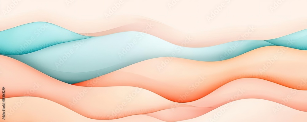 Aufkleber Watercolor abstract background concept. Abstract wave patterns in soft pastel colors for modern design applications.