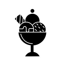 Ice cream icon in glyph style