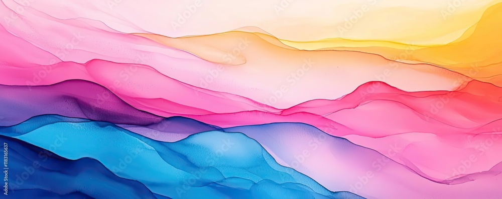 Poster watercolor abstract background concept. vibrant abstract waves representing harmony and creativity i