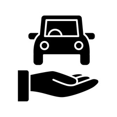 Car insurance icon in glyph style