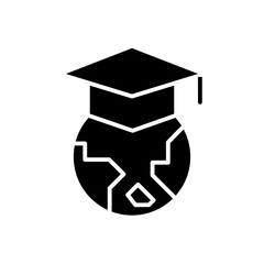 Study abroad icon in glyph style