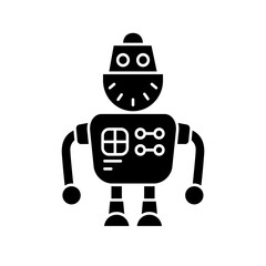 robot icon in glyph style