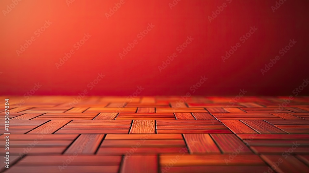 Poster floor abstract background concept. elegant wooden floor with a warm red background, perfect for inte
